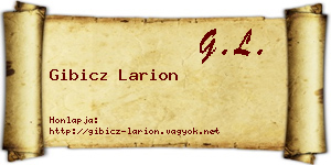 Gibicz Larion névjegykártya